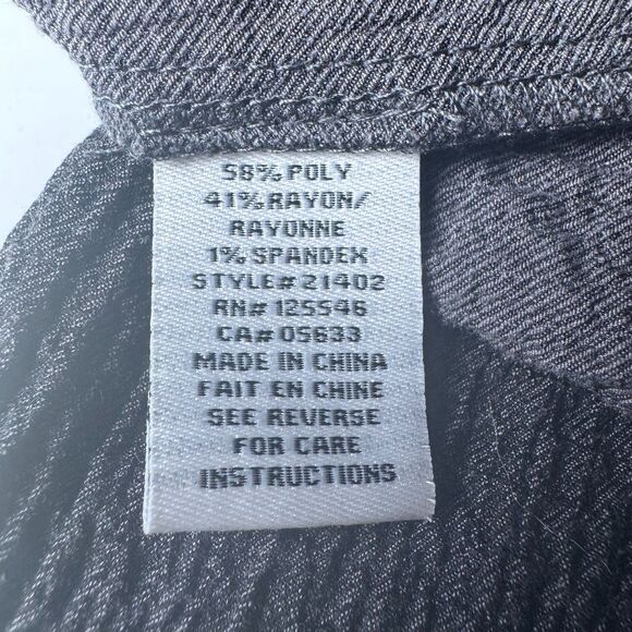 Habitat Gray Tunic Blouse XS Textured Crepe Button Front Artsy Layering Top - Picture 13 of 14